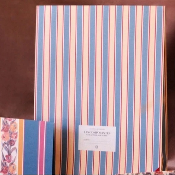 🇫🇷 Two Sézane Gift Boxes Bags Holiday Wrap with Stripes Ribbon - Picture 1 of 8